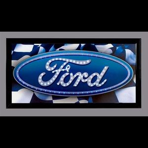 FORD logo light up LED framed sign BAR SIGN